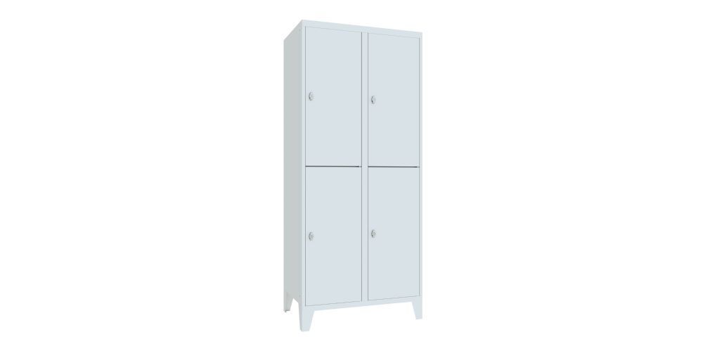 Produktbild PAVOY Schließfachschrank mit Füßen 1850x800x500 mm 4 Fächer RAL 7035