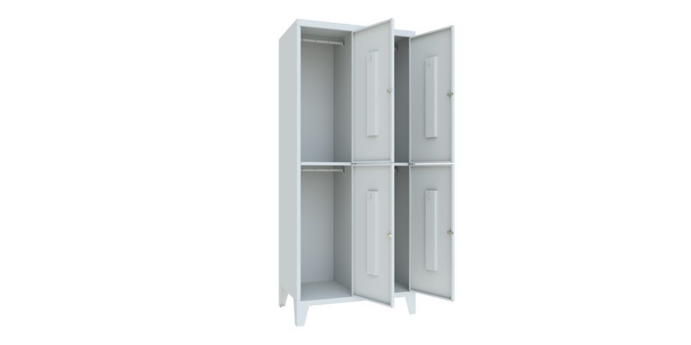 Produktbild Schließfachschrank mit Füßen, 1850x800x500 mm, 4 Fächer, RAL 7035 bild 2