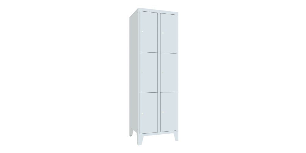 Produktbild PAVOY Schließfachschrank mit Füßen 1850x600x500 mm 6 Fächer RAL 7035