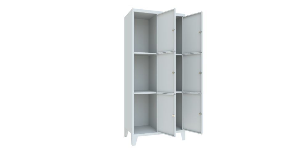 Produktbild Schließfachschrank mit Füßen, 1850x800x500 mm, 6 Fächer, RAL 7035 bild 2