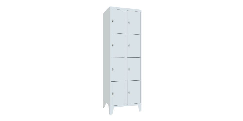 Produktbild PAVOY Schließfachschrank mit Füßen 1850x600x500 mm 8 Fächer RAL 7035
