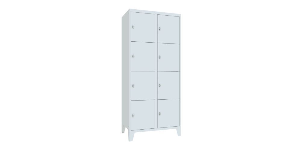 Produktbild PAVOY Schließfachschrank mit Füßen 1850x800x500 mm 8 Fächer RAL 7035