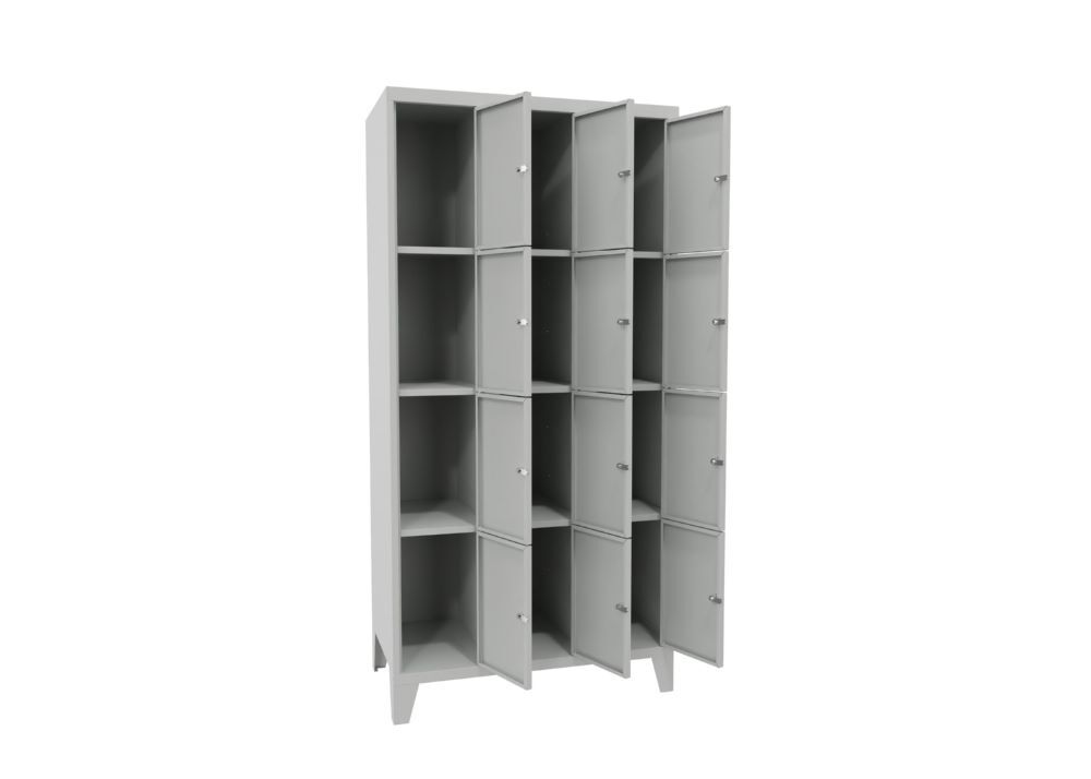 Produktbild Schließfachschrank mit Füßen, 1850x900x500 mm, 12 Fächer, RAL 7035 bild 2