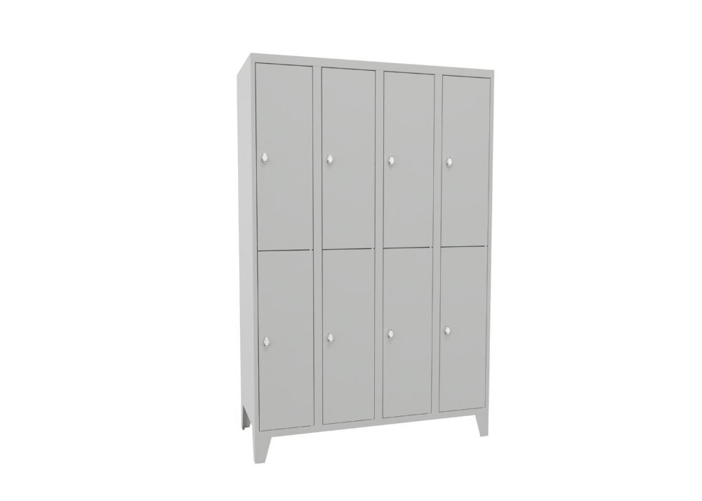 Produktbild PAVOY Schließfachschrank mit Füßen 1850x1200x500 mm 8 Fächer RAL 7035