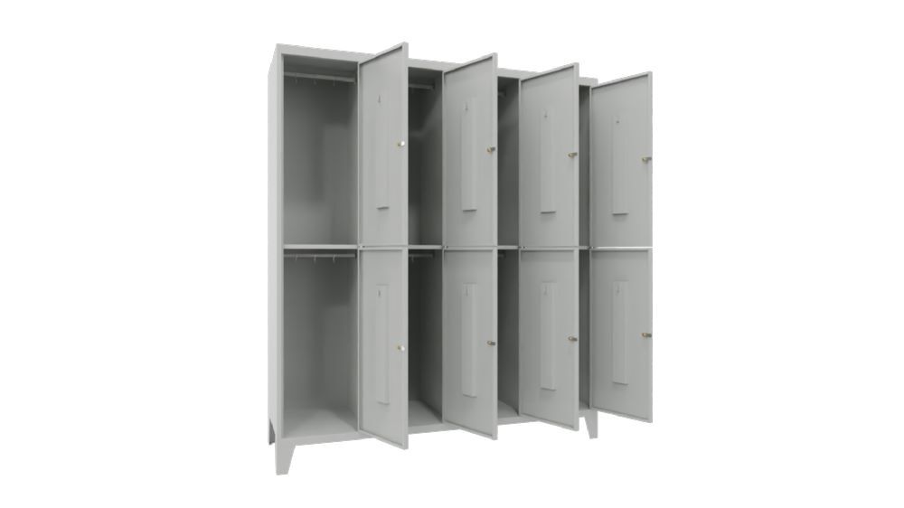 Produktbild PAVOY Schließfachschrank mit Füßen 1850x1600x500 mm 8 Fächer RAL 7035
