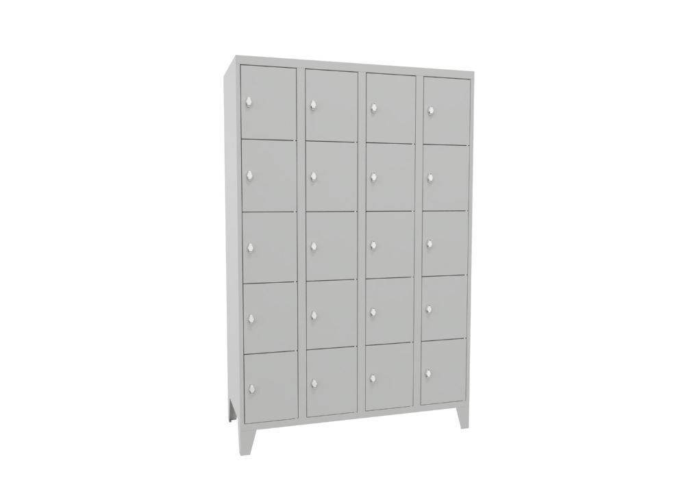 Produktbild PAVOY Schließfachschrank mit Füßen 1850x1200x500 mm,20 Fächer RAL 7035