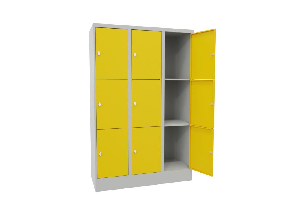 Produktbild Schließfachschrank mit Sockel 1850x1200x500, 3b x ,3h, Drehr., AB 400, glatte Tü bild 2