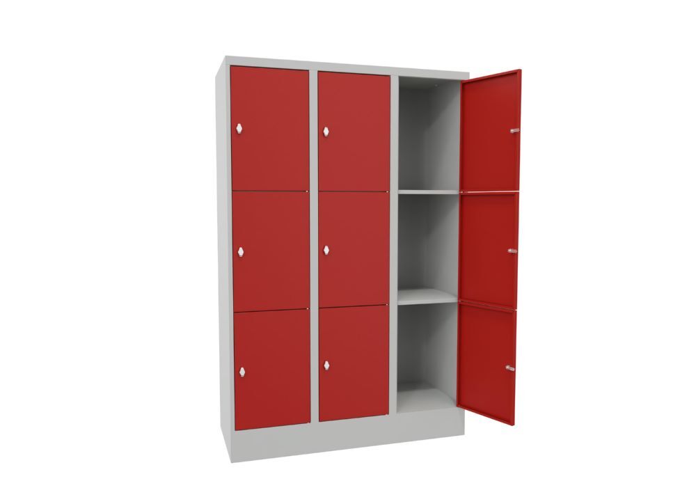 Produktbild Schließfachschrank mit Sockel 1850x1200x500, 3b x ,3h, Drehr., AB 400, glatte Tü bild 2