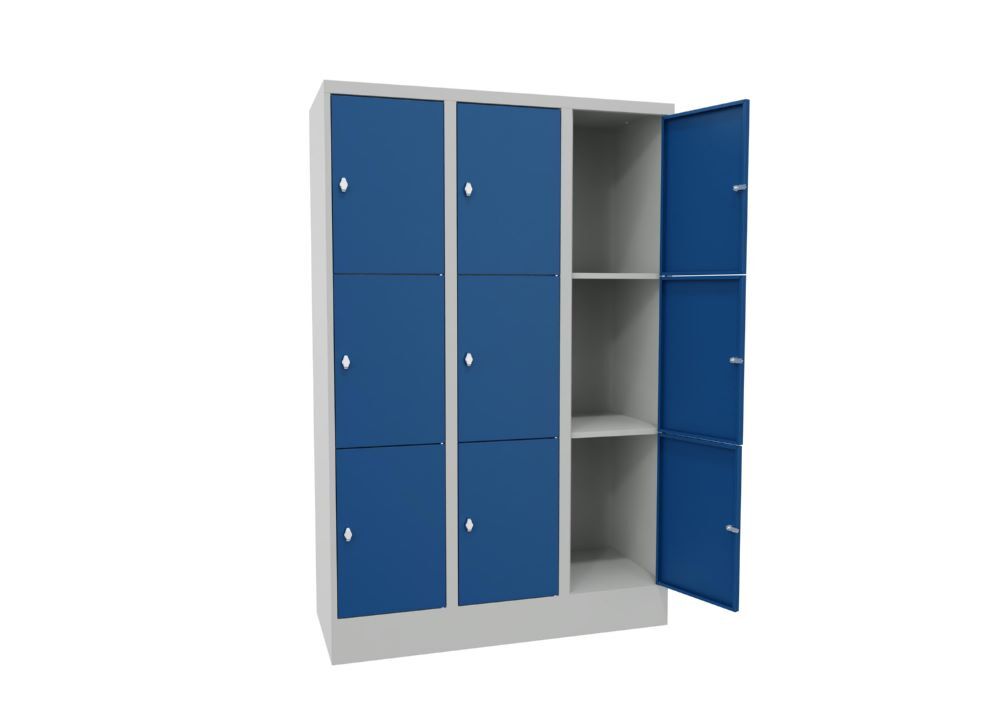 Produktbild Schließfachschrank mit Sockel 1850x1200x500, 3b x ,3h, Drehr., AB 400, glatte Tü bild 2