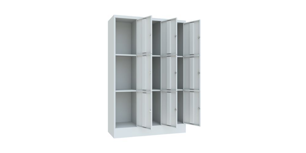 Produktbild Schließfachschrank mit Sockel 1850x1200x500, 3b x ,3h, Drehr., AB 400, glatte Tü bild 2