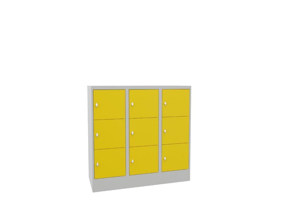 Produktbild PAVOY Schließfachschrank mit Sockel 1187x1200x500 glatte Türen RAL 7035/1018