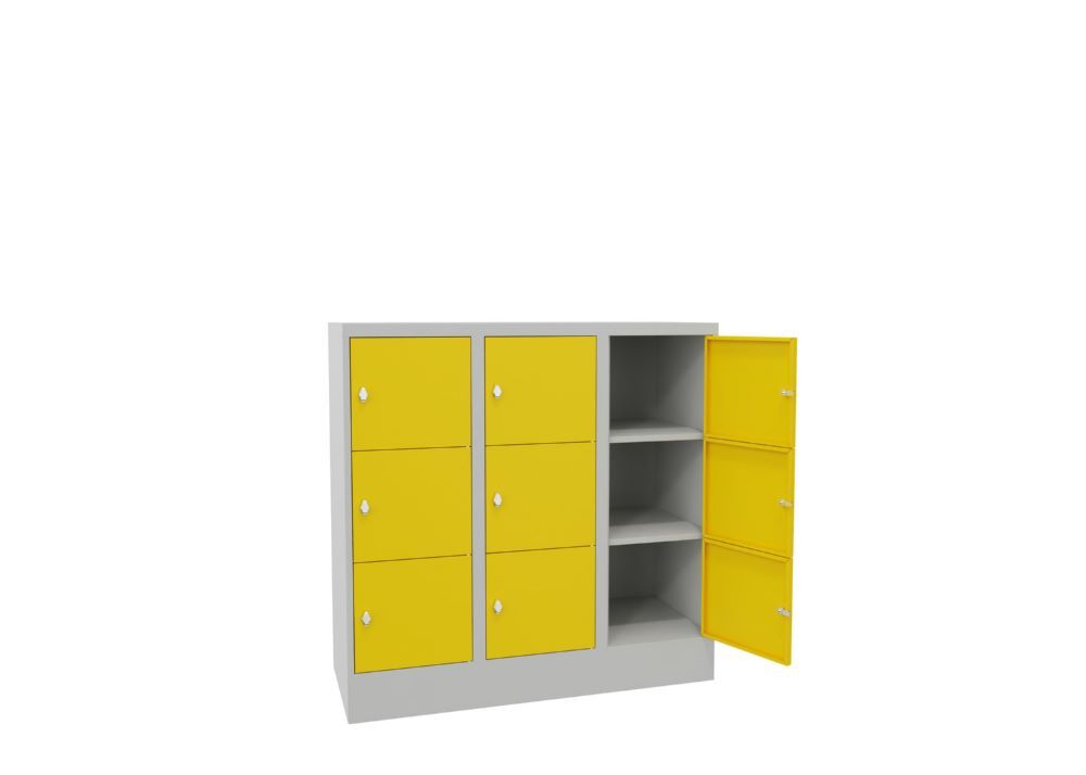 Produktbild Schließfachschrank mit Sockel 1187x1200x500, 3b x 3h, Drehr., AB 400, glatte Tür bild 2