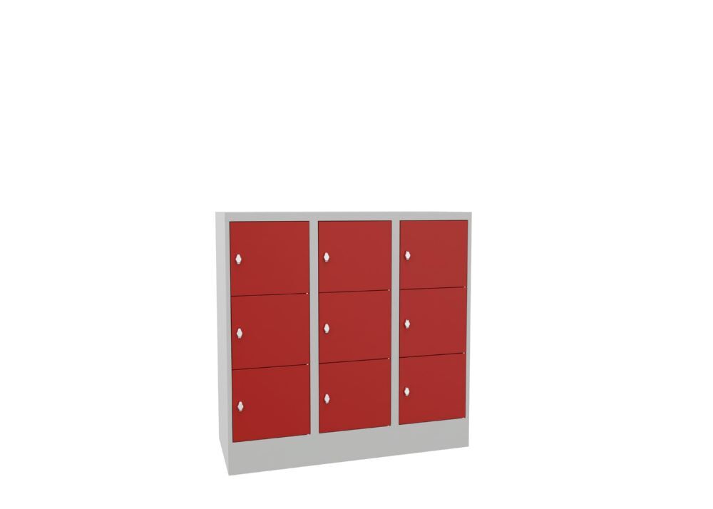 Produktbild PAVOY Schließfachschrank mit Sockel 1187x1200x500 glatte Türen RAL 7035/3000