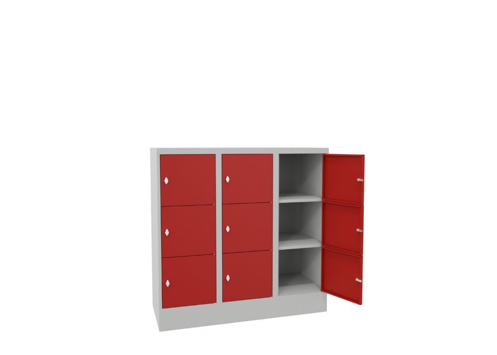 Produktbild Schließfachschrank mit Sockel 1187x1200x500, 3b x 3h, Drehr., AB 400, glatte Tür bild 2