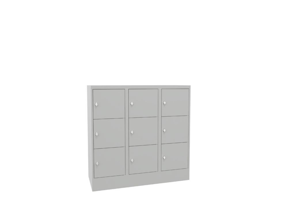 Produktbild PAVOY Schließfachschrank mit Sockel 1187x1200x500 glatte Türen RAL 7035