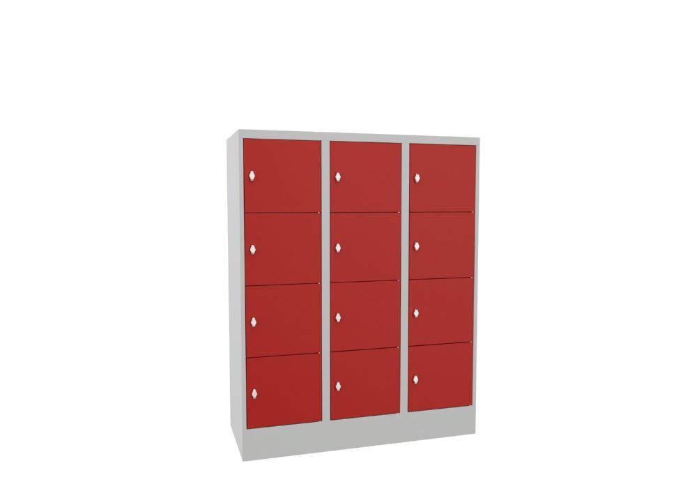 Produktbild PAVOY Schließfachschrank mit Sockel 1518/500/1200 glatte Türen RAL 7035/3000