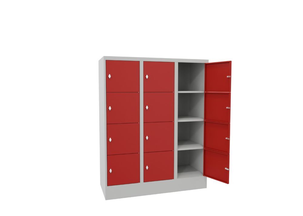 Produktbild Schließfachschrank mit Sockel 1518/500/1200, 3b x 4h, Drehr., AB 400, glatte Tür bild 2