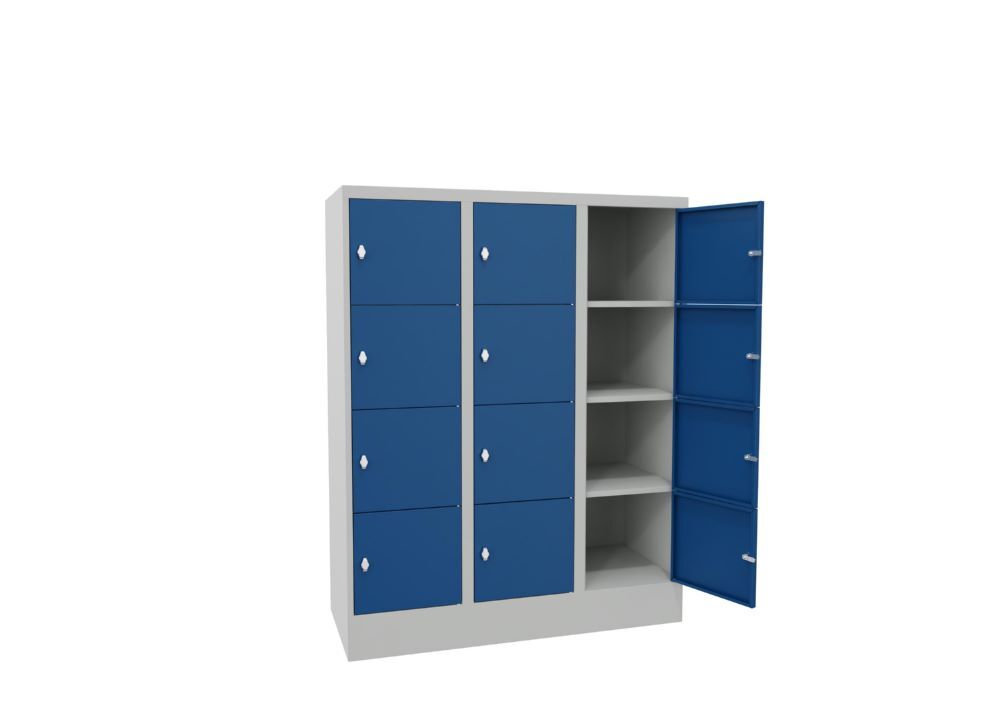 Produktbild Schließfachschrank mit Sockel 1518/500/1200, 3b x 4h, Drehr., AB 400, glatte Tür bild 2