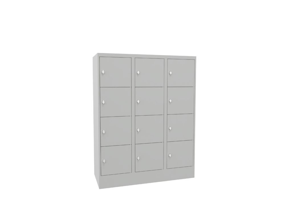 Produktbild PAVOY Schließfachschrank mit Sockel 1518/500/1200 glatte Türen RAL 7035
