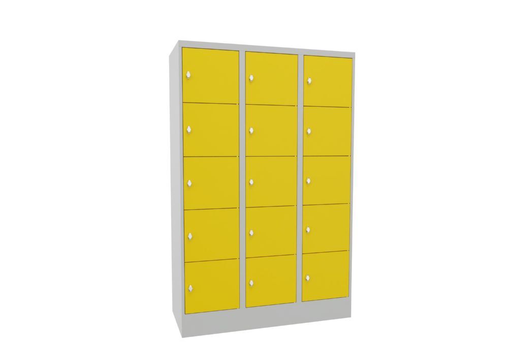 Produktbild Schließfachschrank mit Sockel 1850x1200x500, 3b x 5h, Drehr., AB 400, glatte Tür bild 2
