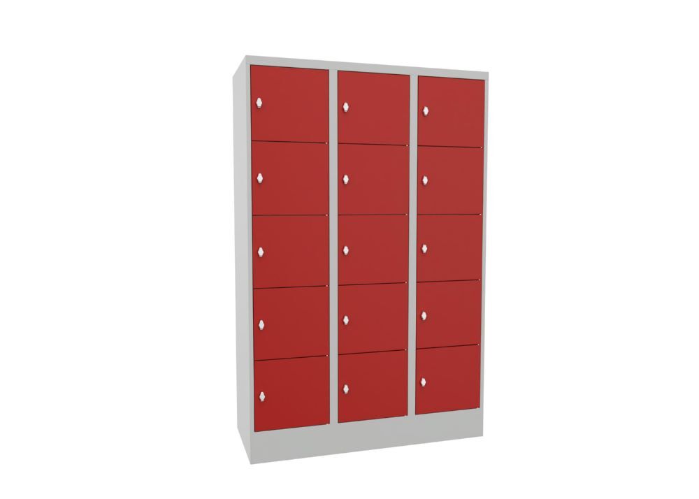 Produktbild Schließfachschrank mit Sockel 1850x1200x500, 3b x 5h, Drehr., AB 400, glatte Tür bild 2