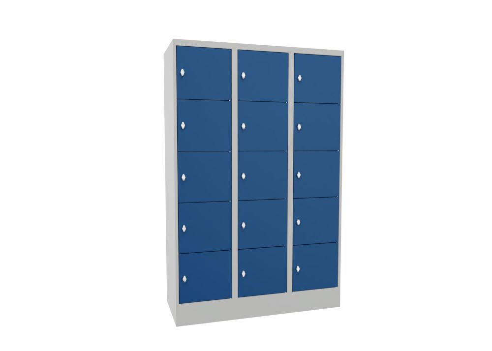 Produktbild Schließfachschrank mit Sockel 1850x1200x500, 3b x 5h, Drehr., AB 400, glatte Tür bild 2