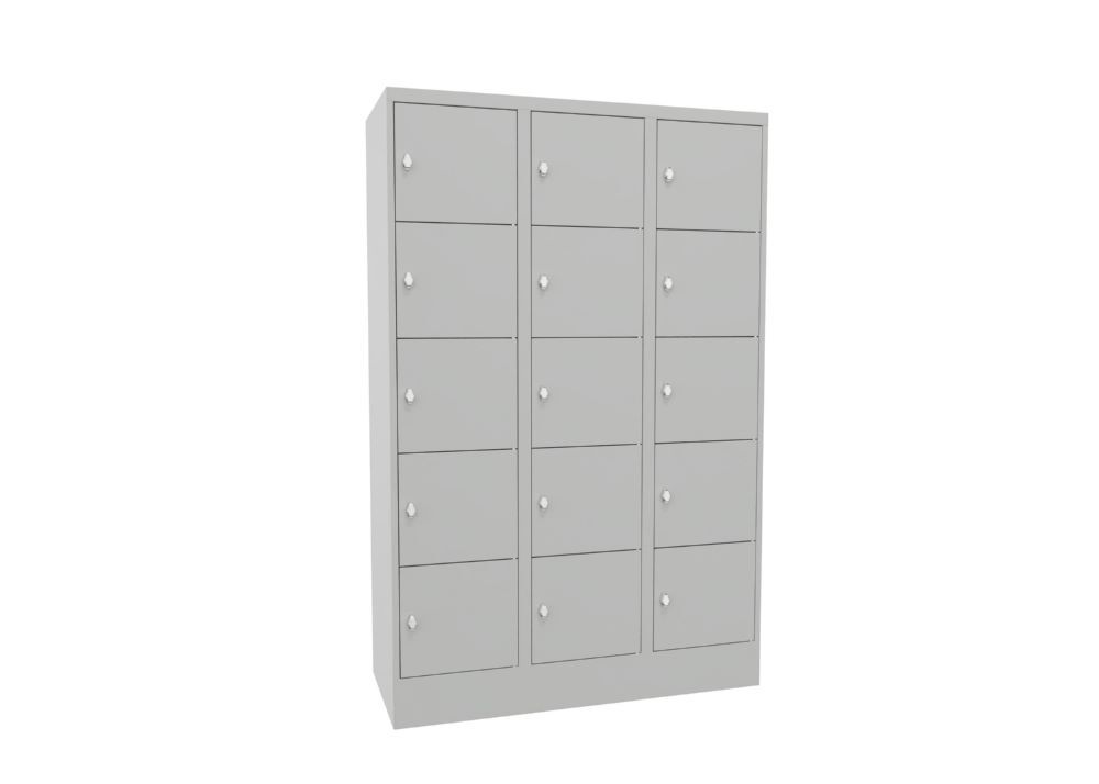 Produktbild Schließfachschrank mit Sockel 1850x1200x500, 3b x 5h, Drehr., AB 400, glatte Tür bild 2