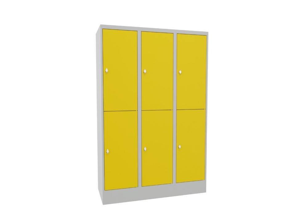 Produktbild PAVOY Schließfachschrank mit Sockel 1850x1200x500 glatte Türen RAL 7035/1018