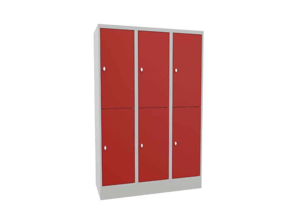 Produktbild PAVOY Schließfachschrank mit Sockel 1850x1200x500 glatte Türen RAL 7035/3000