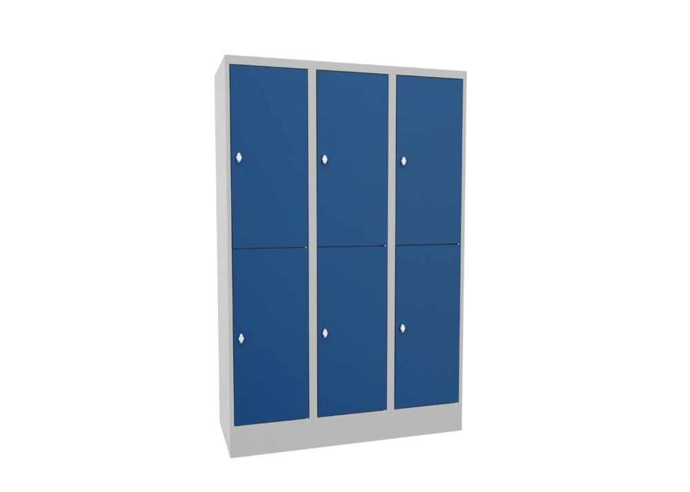 Produktbild PAVOY Schließfachschrank mit Sockel 1850x1200x500 glatte Türen RAL 7035/5010