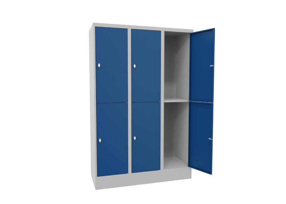 Produktbild Schließfachschrank mit Sockel 1850x1200x500, 3b x 2h, Drehr., AB 400, glatte Tür bild 2