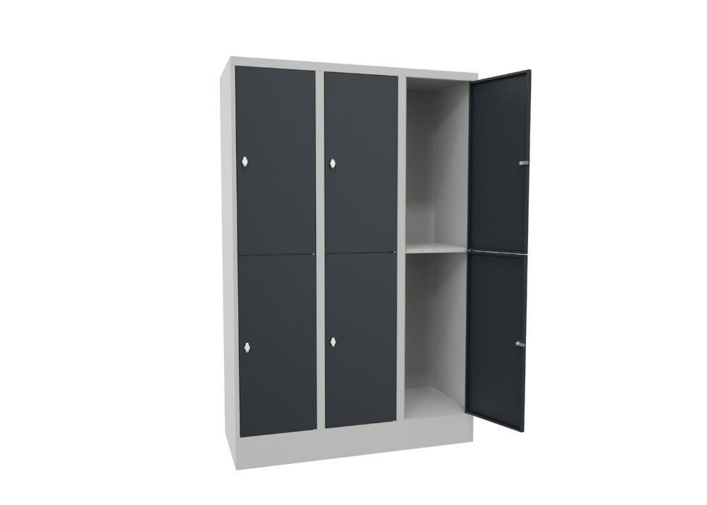 Produktbild Schließfachschrank mit Sockel 1850x1200x500, 3b x 2h, Drehr., AB 400, glatte Tür bild 2