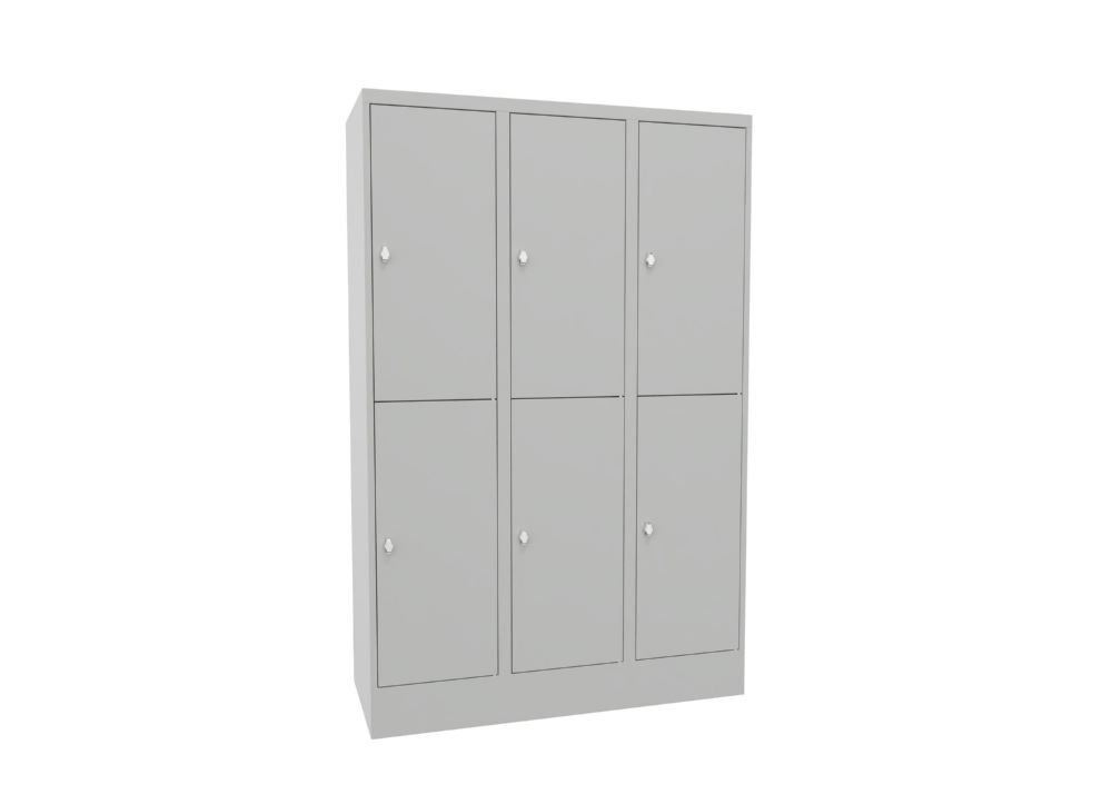 Produktbild PAVOY Schließfachschrank mit Sockel 1850x1200x500 glatte Türen RAL 7035