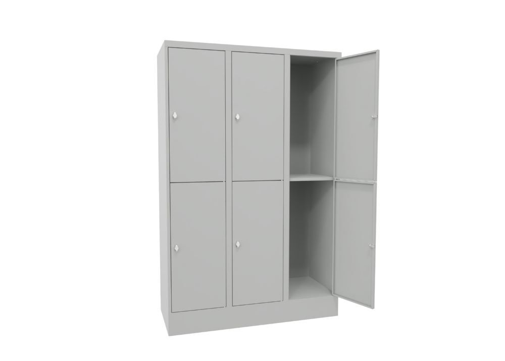 Produktbild Schließfachschrank mit Sockel 1850x1200x500, 3b x 2h, Drehr., AB 400, glatte Tür bild 2