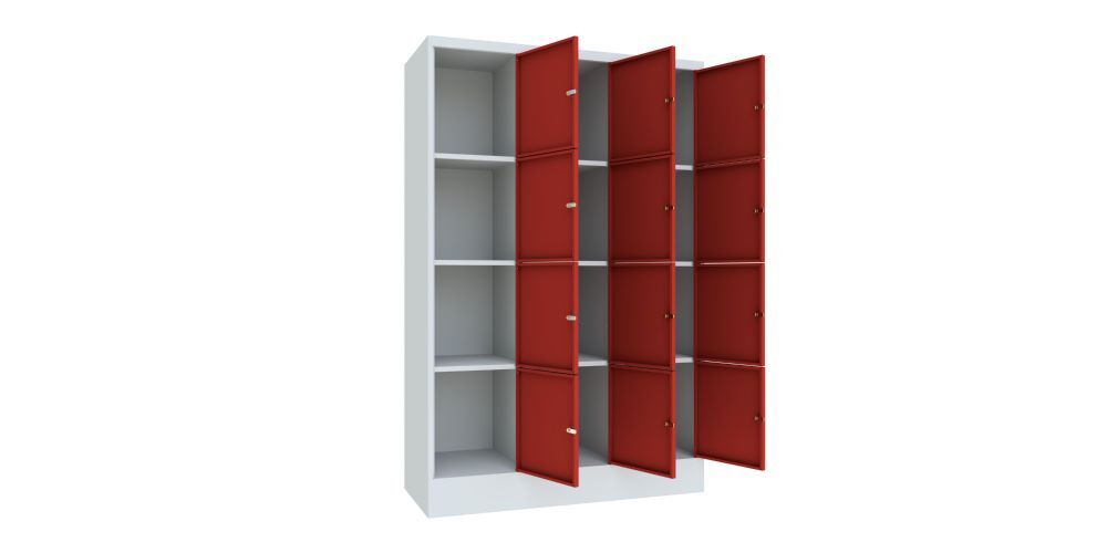 Produktbild Schließfachschrank mit Sockel 1850x1200x500, 3b x 4h, Drehr., AB 400, glatte Tür bild 2