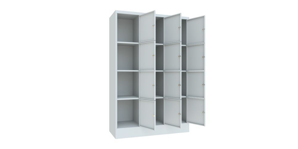 Produktbild Schließfachschrank mit Sockel 1850x1200x500, 3b x 4h, Drehr., AB 400, glatte Tür bild 2