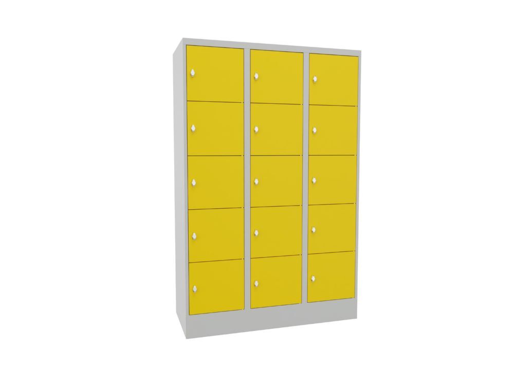 Produktbild Schließfachschrank mit Sockel 1850x1200x500, 3b x 5h, Drehr., AB 400, glatte Tür bild 2