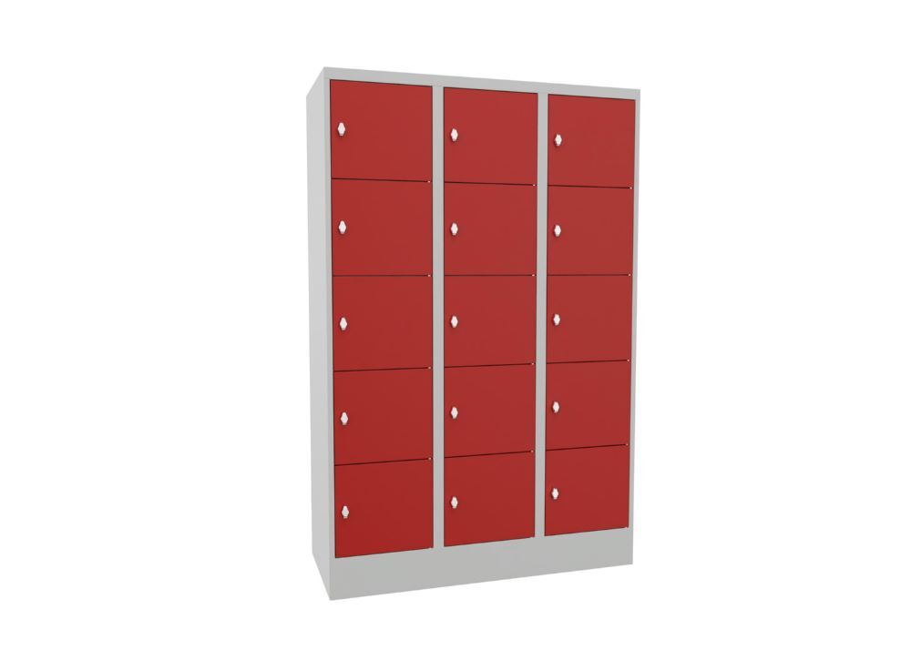 Produktbild Schließfachschrank mit Sockel 1850x1200x500, 3b x 5h, Drehr., AB 400, glatte Tür bild 2