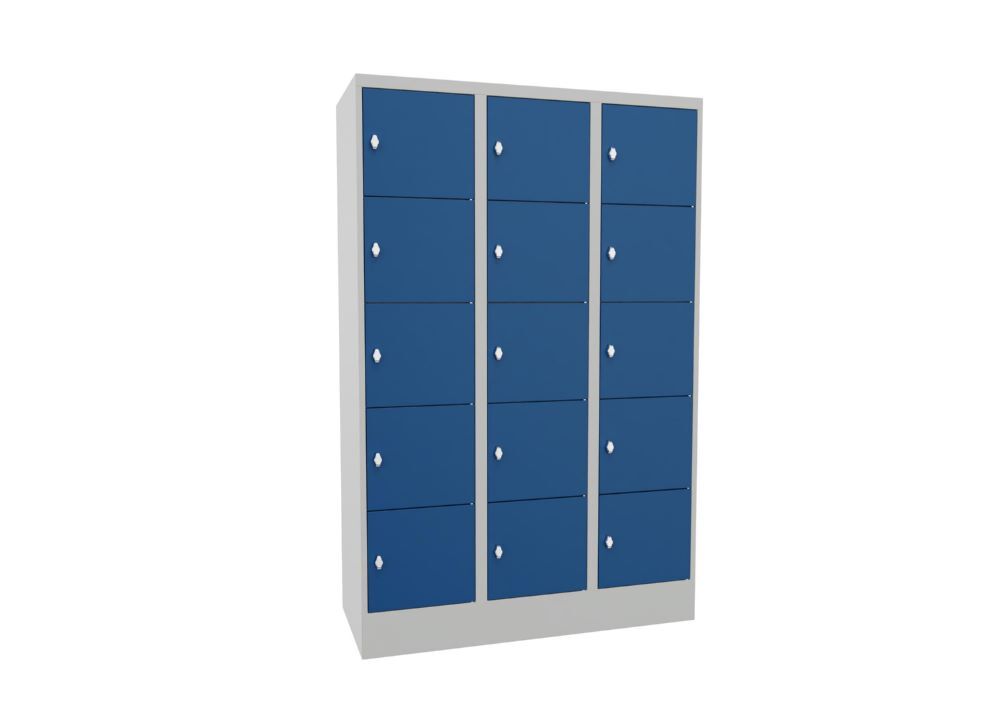 Produktbild Schließfachschrank mit Sockel 1850x1200x500, 3b x 5h, Drehr., AB 400, glatte Tür bild 2