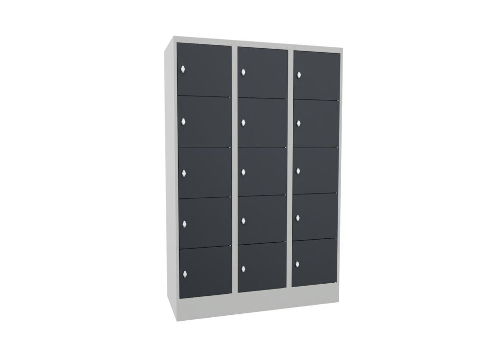 Produktbild Schließfachschrank mit Sockel 1850x1200x500, 3b x 5h, Drehr., AB 400, glatte Tür bild 2