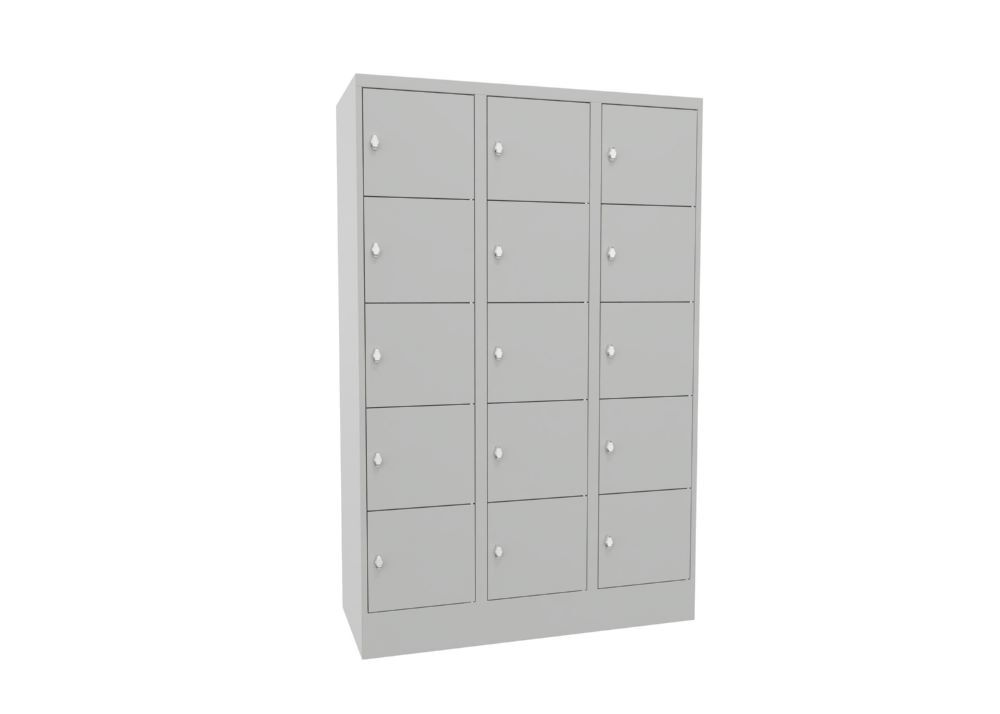 Produktbild Schließfachschrank mit Sockel 1850x1200x500, 3b x 5h, Drehr., AB 400, glatte Tür bild 2
