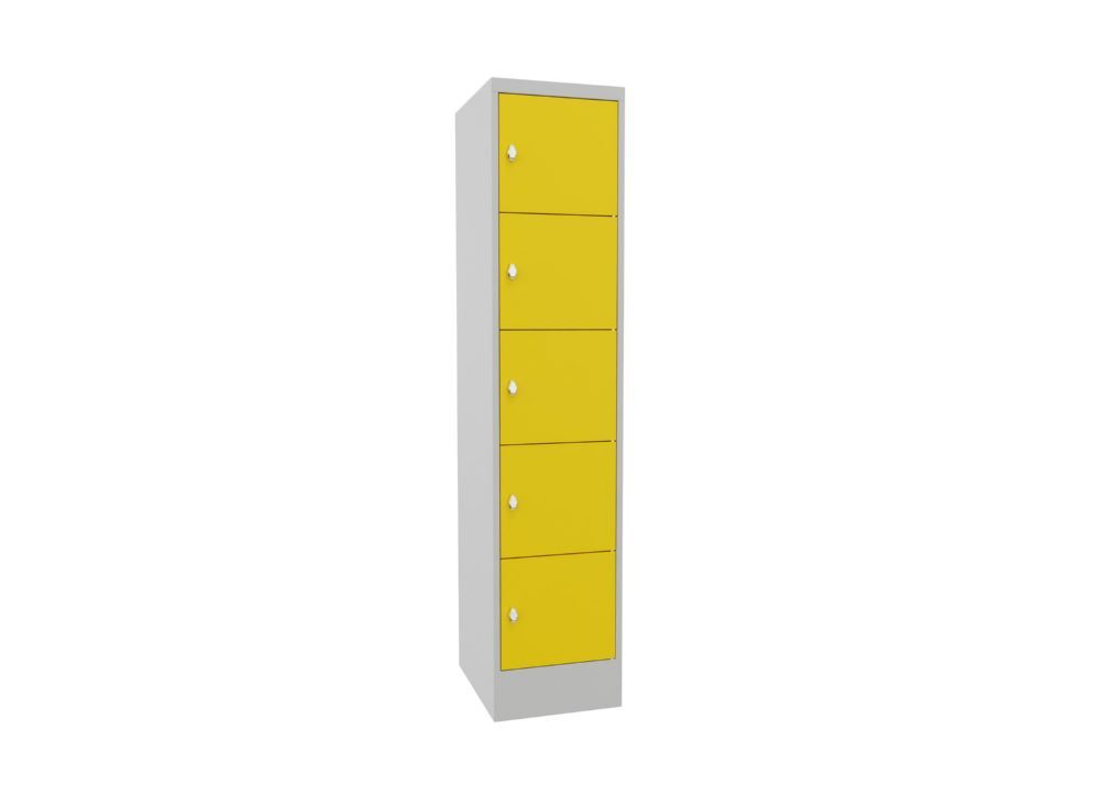 Produktbild PAVOY Schließfachschrank mit Sockel 1850x400x500 glatte Türen RAL 7035/1018