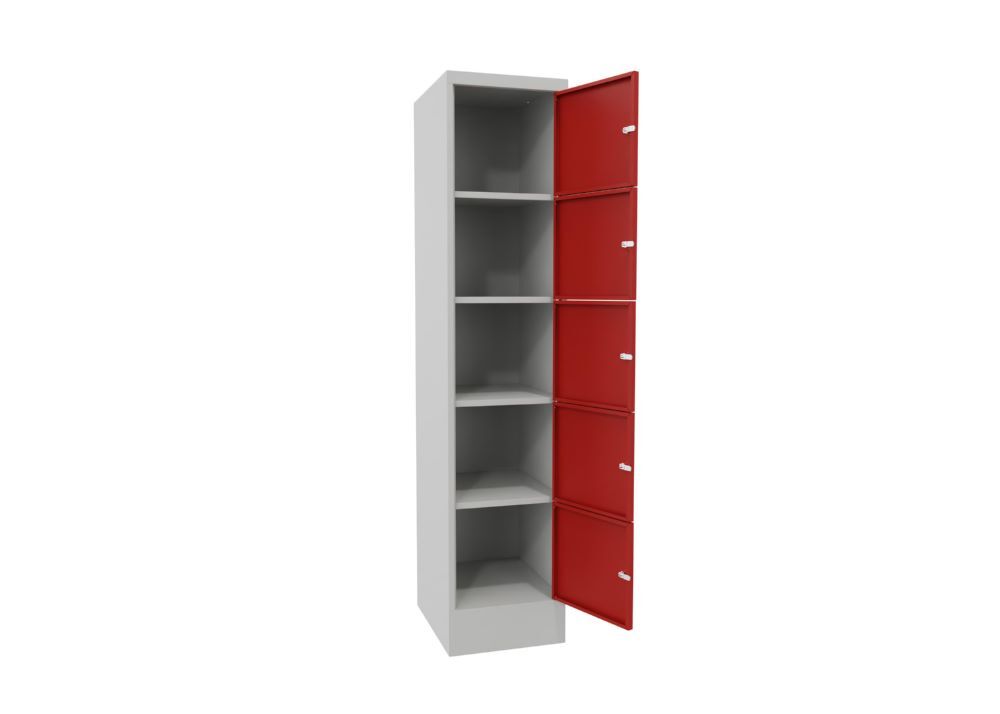 Produktbild Schließfachschrank mit Sockel 1850x400x500, 1b x 5h, Drehr., AB 400, glatte Türe bild 2