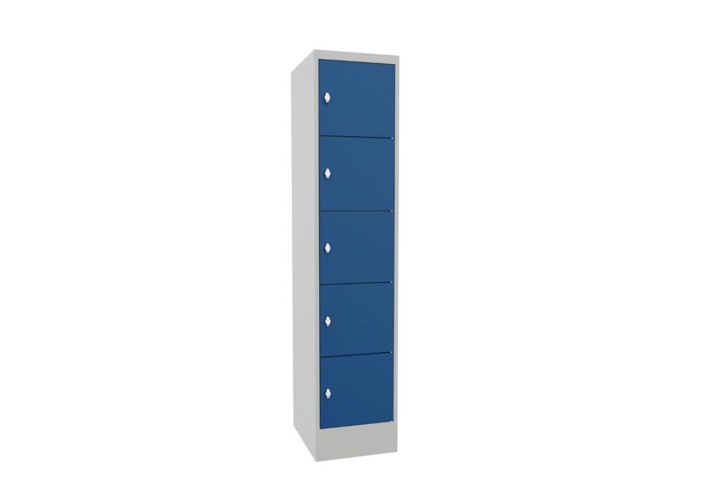 Produktbild PAVOY Schließfachschrank mit Sockel 1850x400x500 glatte Türen RAL 7035/5010