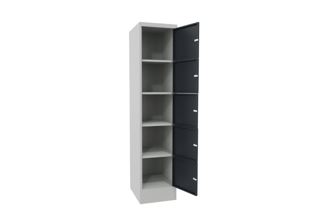 Produktbild Schließfachschrank mit Sockel 1850x400x500, 1b x 5h, Drehr., AB 400, glatte Türe bild 2
