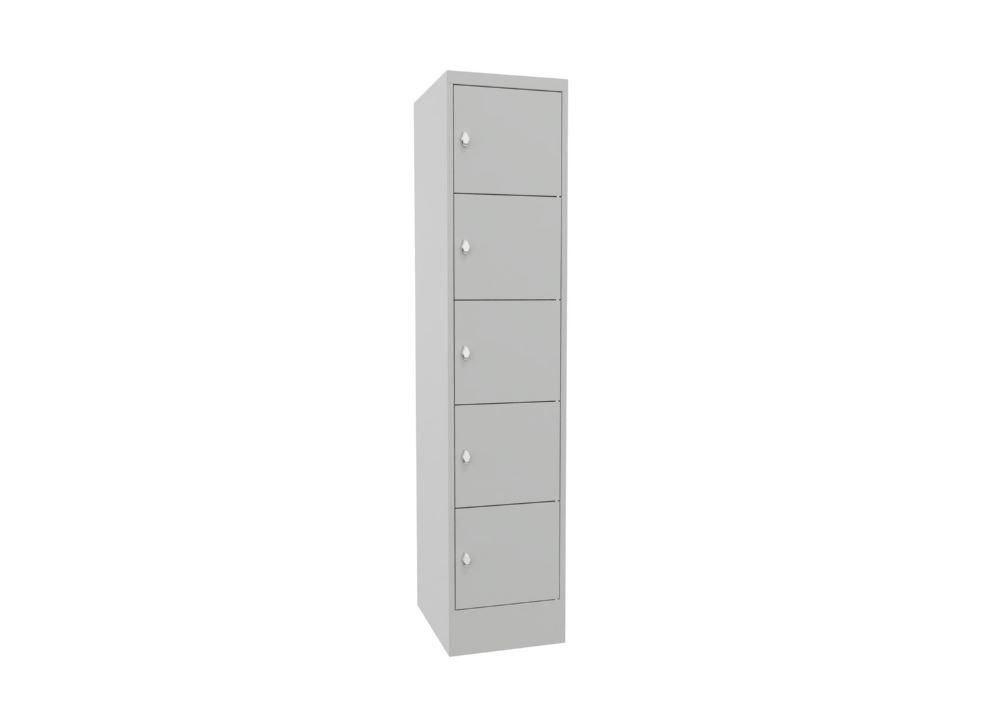 Produktbild PAVOY Schließfachschrank mit Sockel 1850x400x500 glatte Türen RAL 7035