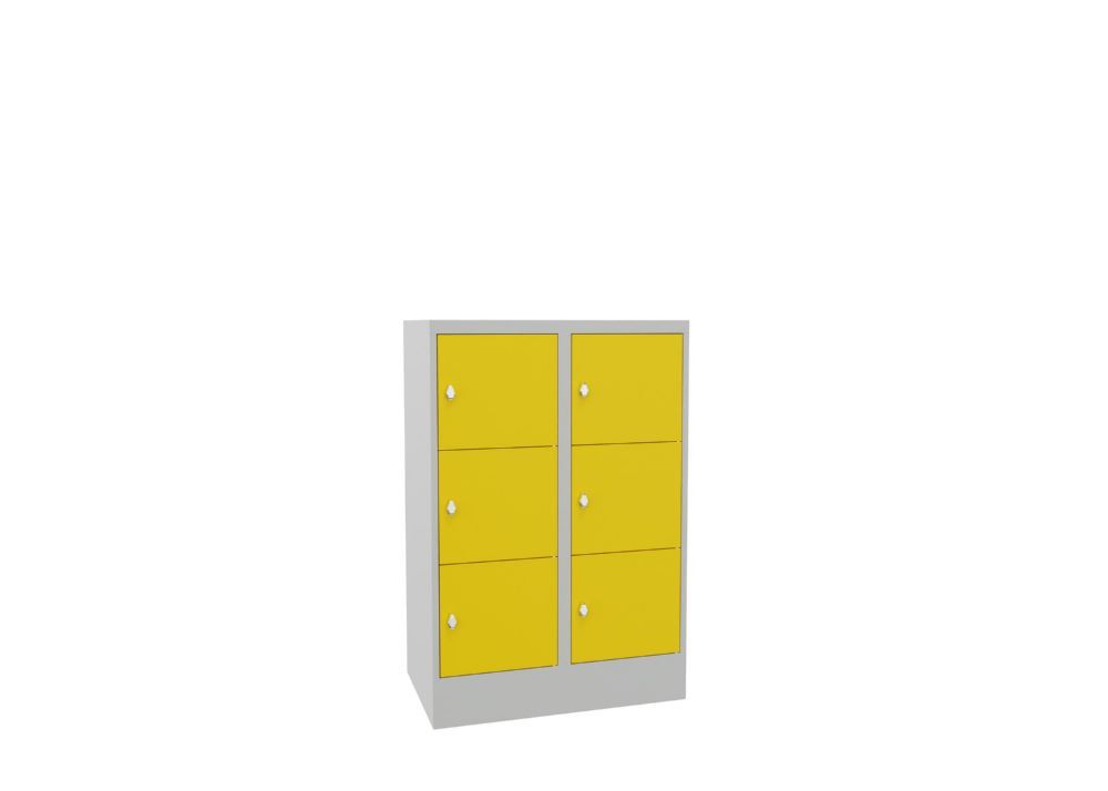 Produktbild PAVOY Schließfachschrank mit Sockel 1187x800x500 glatte Türen RAL 7035/1018