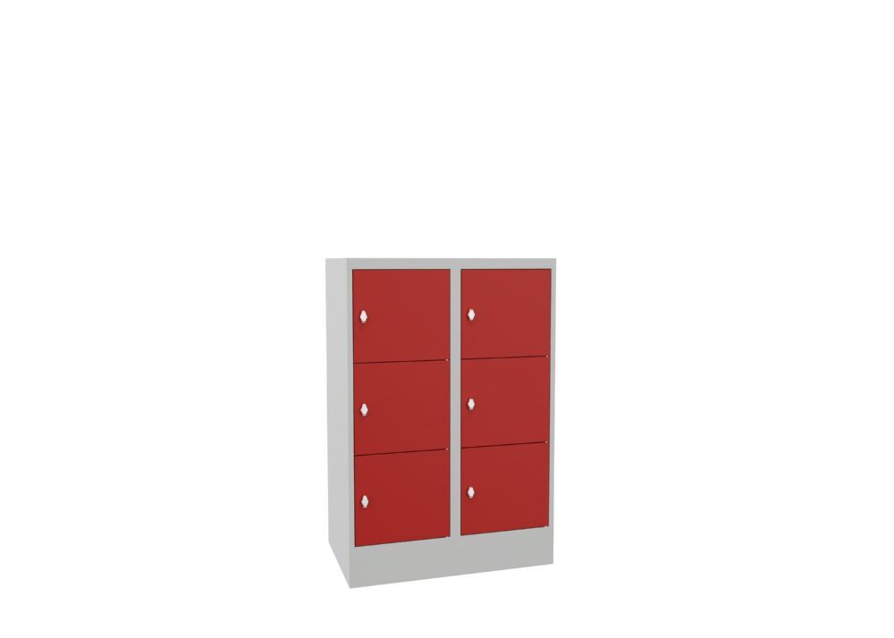 Produktbild PAVOY Schließfachschrank mit Sockel 1187x800x500 glatte Türen RAL 7035/3000