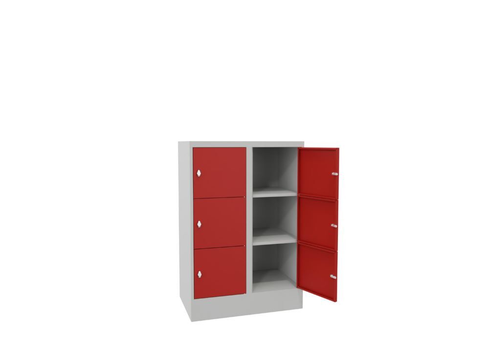 Produktbild Schließfachschrank mit Sockel 1187x800x500, 2b x 3h, Drehr., AB 400, glatte Türe bild 2