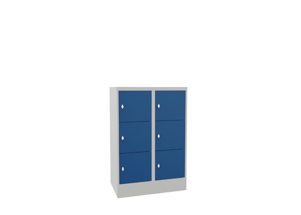 Produktbild PAVOY Schließfachschrank mit Sockel 1187x800x500 glatte Türen RAL 7035/5010